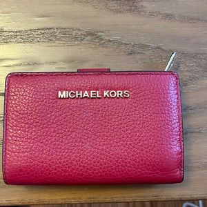 Michael Kors Leather Wallet - Red